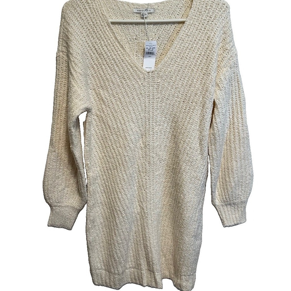 American Eagle Women's Sweater Dress Cream Sz Small NWT
